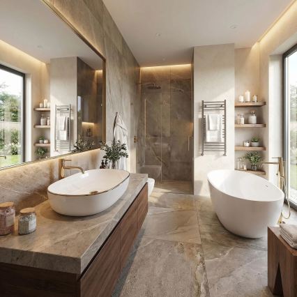 REA-U6211 - Vasque à poser CLEO 41x60,5 cm céramique/blanc/doré