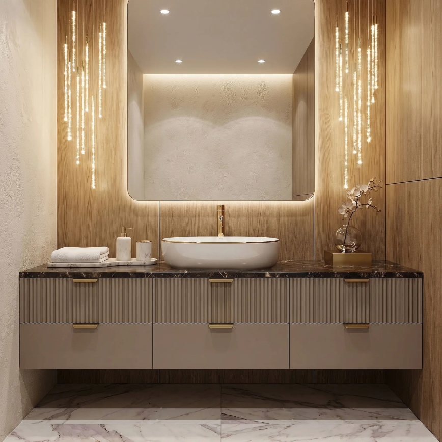 REA-U6211 - Vasque à poser CLEO 41x60,5 cm céramique/blanc/doré