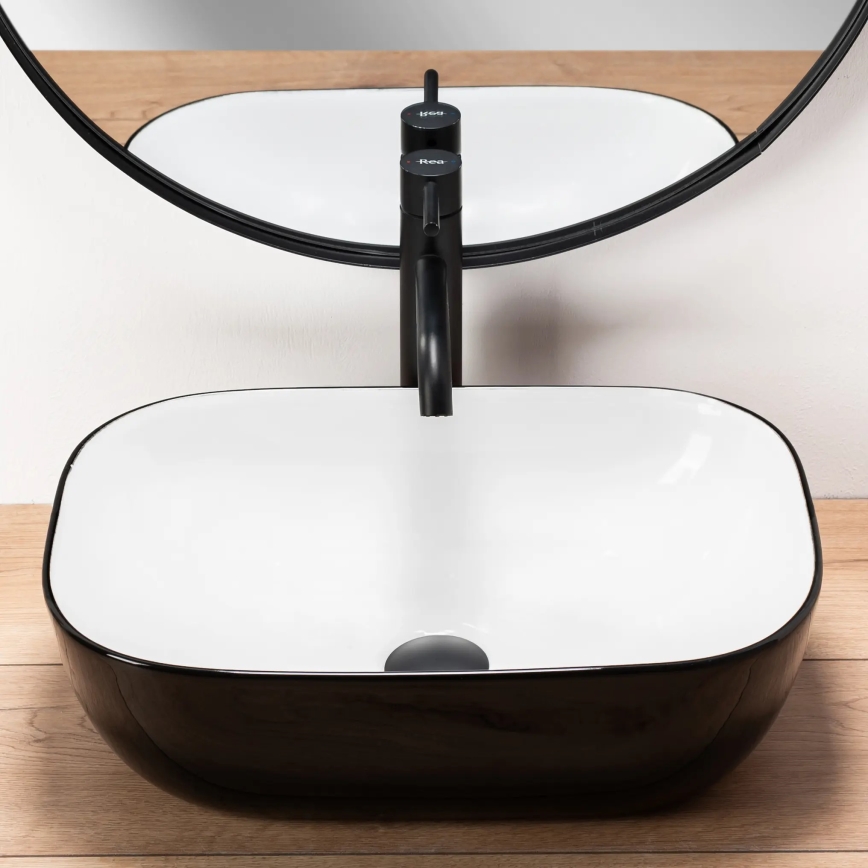 REA-U6332 - Vasque à poser BELINDA 33x46,5 cm céramique/noir/blanc