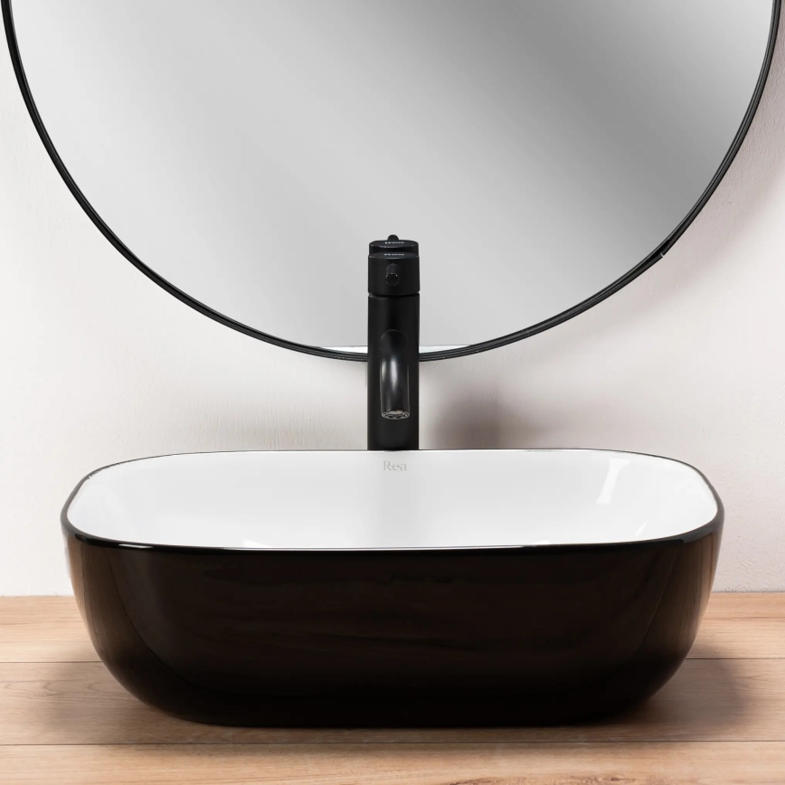 REA-U6332 - Vasque à poser BELINDA 33x46,5 cm céramique/noir/blanc