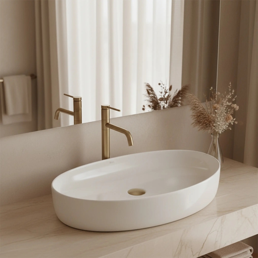 REA-U6371 - Lavabo à poser JOANA 40,5x65,5 cm céramique/blanc brillant