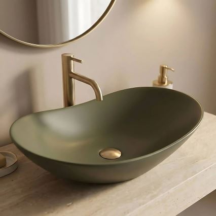REA-U6372 - Lavabo à poser ROYAL 35,5x61,5 cm céramique/vert olive