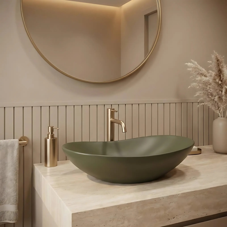 REA-U6372 - Lavabo à poser ROYAL 35,5x61,5 cm céramique/vert olive