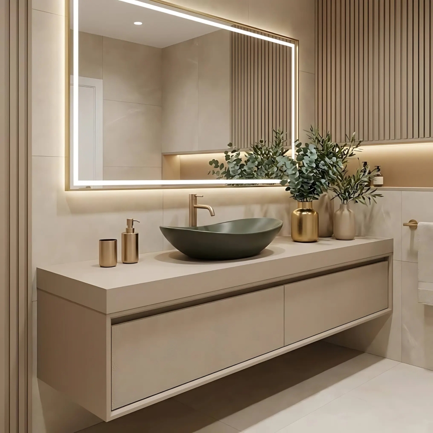 REA-U6372 - Lavabo à poser ROYAL 35,5x61,5 cm céramique/vert olive