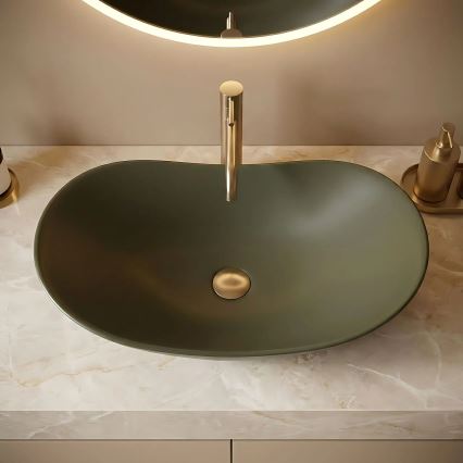 REA-U6372 - Lavabo à poser ROYAL 35,5x61,5 cm céramique/vert olive