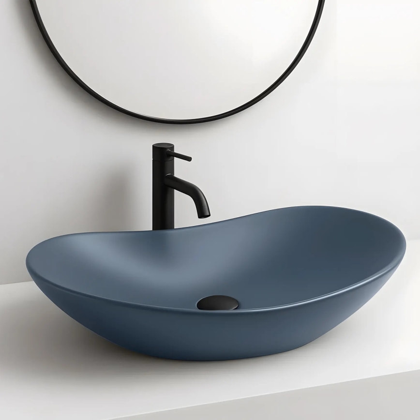 REA-U6373 - Vasque à poser ROYAL 35,5x61,5 cm céramique/bleu