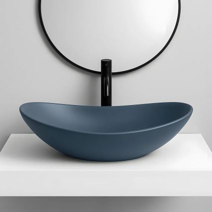 REA-U6373 - Vasque à poser ROYAL 35,5x61,5 cm céramique/bleu