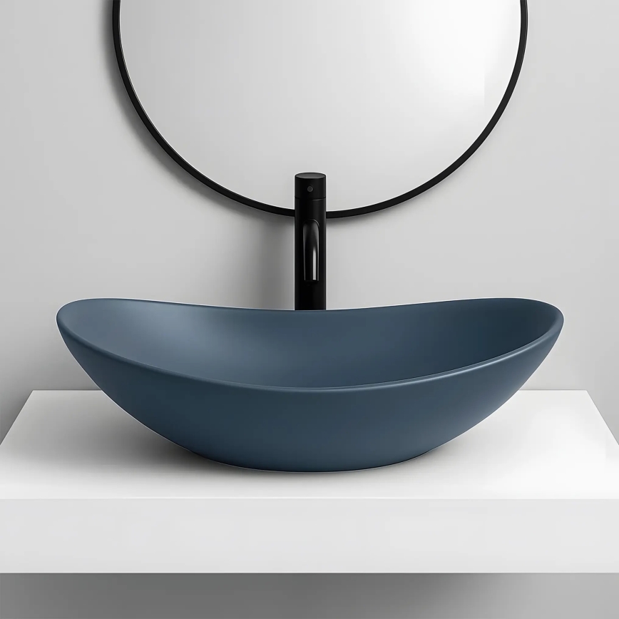 REA-U6373 - Vasque à poser ROYAL 35,5x61,5 cm céramique/bleu