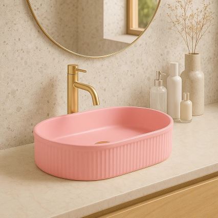 REA-U6376 - Lavabo à poser VANDA 31x49 cm céramique/rose mat