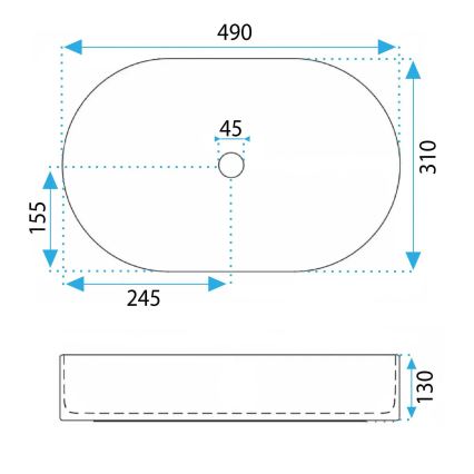 REA-U6376 - Lavabo à poser VANDA 31x49 cm céramique/rose mat