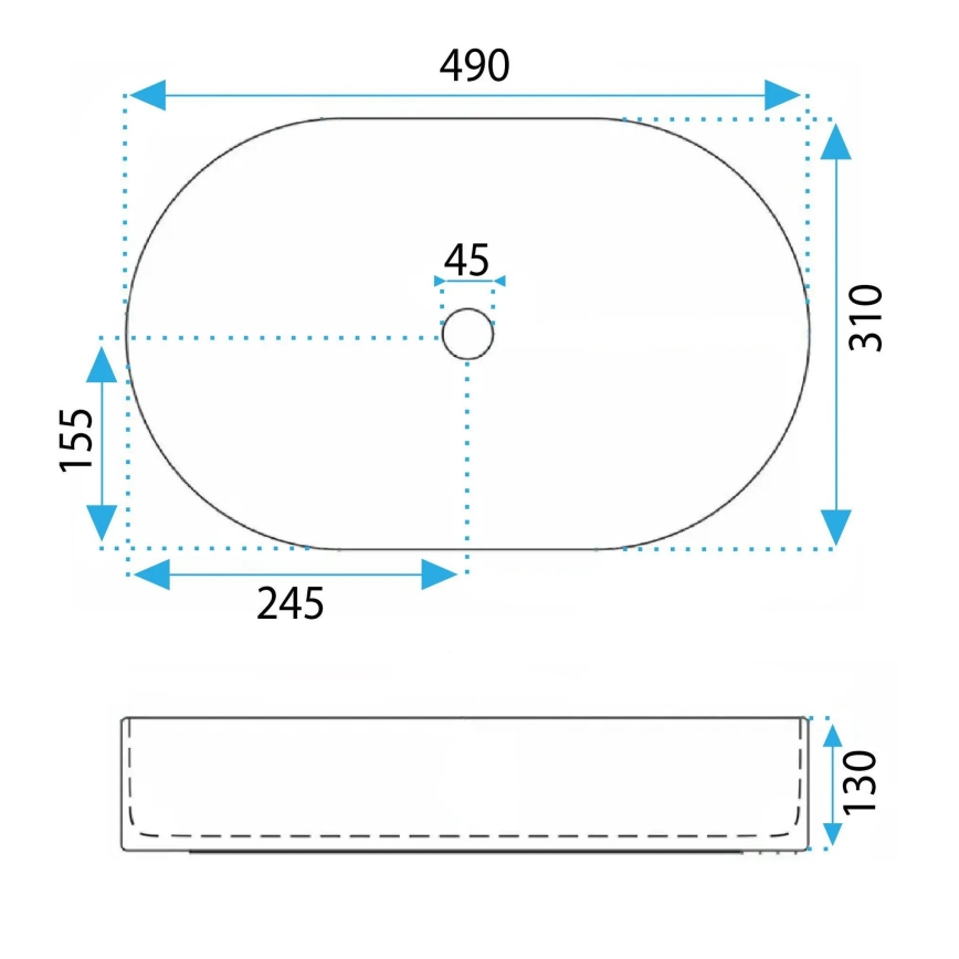 REA-U6376 - Lavabo à poser VANDA 31x49 cm céramique/rose mat