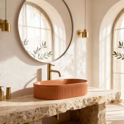 REA-U6377 - Lavabo à poser VANDA 31x49 cm céramique/orange
