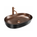 REA-U6383 - Lavabo à poser CLEO 41x60,5 cm céramique/noir/cuivre brossé
