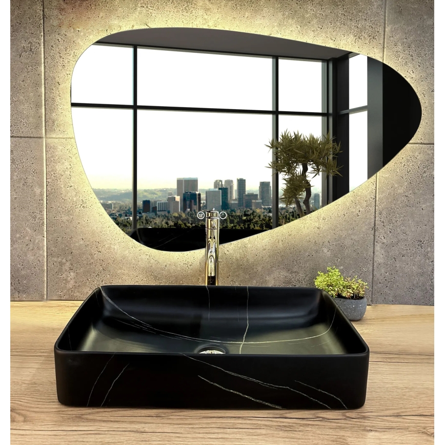 REA-U6510 - Lavabo à poser DENIS 35 x 61,5 cm céramique / noir mat