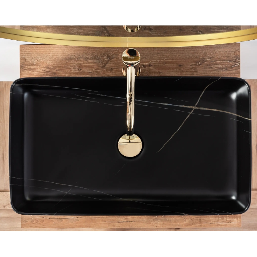 REA-U6510 - Lavabo à poser DENIS 35 x 61,5 cm céramique / noir mat