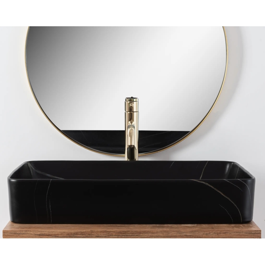 REA-U6510 - Lavabo à poser DENIS 35 x 61,5 cm céramique / noir mat