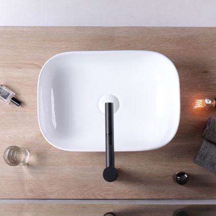 REA-U6521 - Lavabo à poser BELINDA SLIM 33 x 46,5 cm céramique / blanc brillant