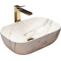 REA-U6596 - Vasque à poser BELINDA 33,5x46,5 cm céramique/décor marbre
