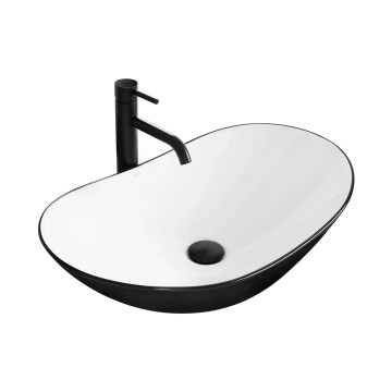REA-U6600 - Lavabo à poser ROYAL 36 x 62,5 cm céramique/blanc/noir