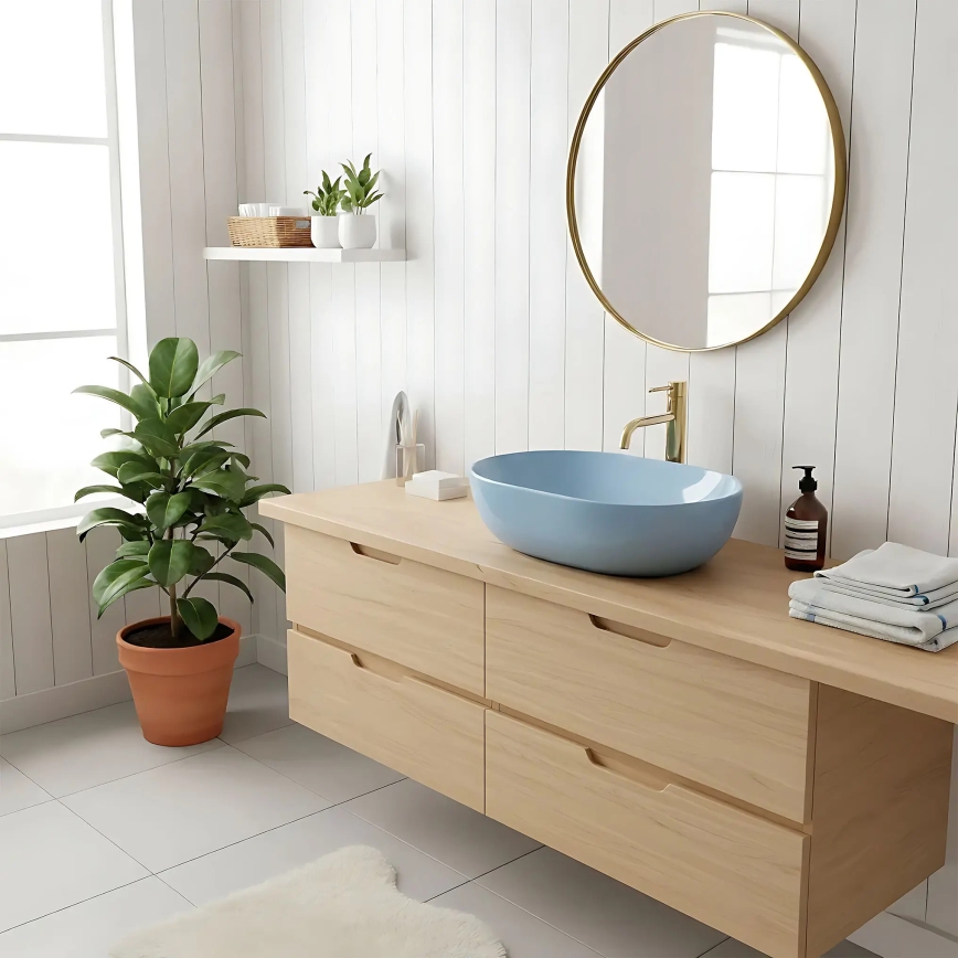 REA-U6620 - Vasque à poser LISA 35x49 cm céramique/bleu brillant