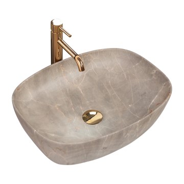 REA-U6647 - Vasque à poser FREJA 39,5x51 cm céramique/gris/décor marbre