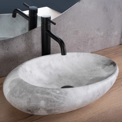 REA-U6651 - Lavabo à poser ROXY 31 x 49 cm céramique/gris/effet pierre