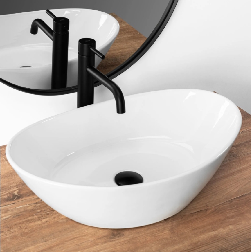 REA-U6801 - Lavabo à poser KATE 33,5x55,5 cm céramique/blanc brillant