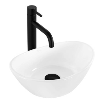 REA-U6803 - Lavabo à poser sur plan KATE 24,5x36,5 cm céramique/blanc brillant