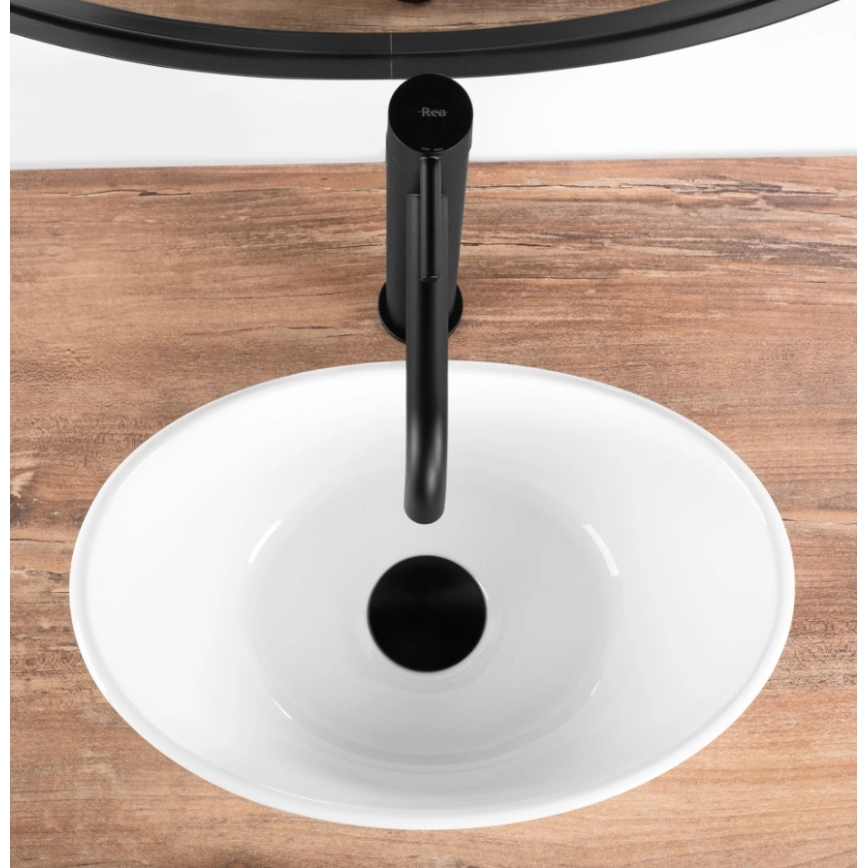 REA-U6803 - Lavabo à poser sur plan KATE 24,5x36,5 cm céramique/blanc brillant