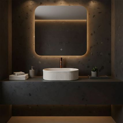 REA-U7342 - Vasque à poser VANDA 31x49 cm céramique/beige/effet pierre