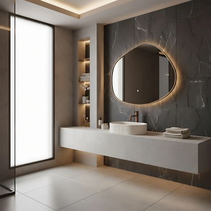 REA-U7342 - Vasque à poser VANDA 31x49 cm céramique/beige/effet pierre