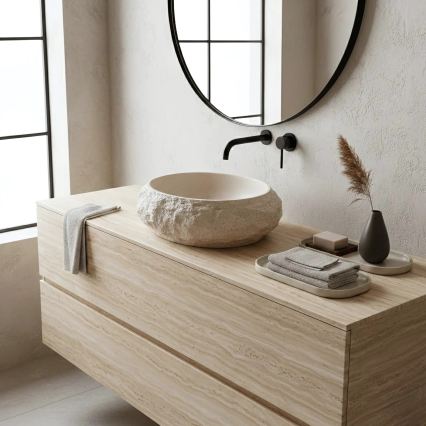 REA-U7347 - Vasque à poser MIKA 38x50 cm beige/effet pierre