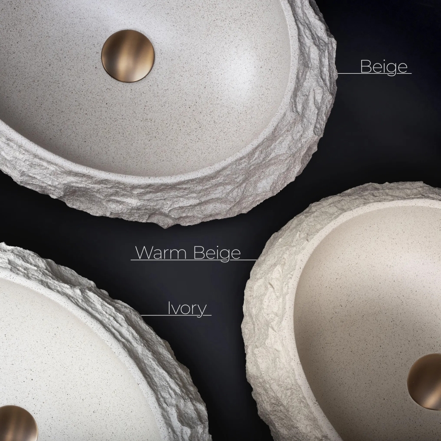 REA-U7347 - Vasque à poser MIKA 38x50 cm beige/effet pierre
