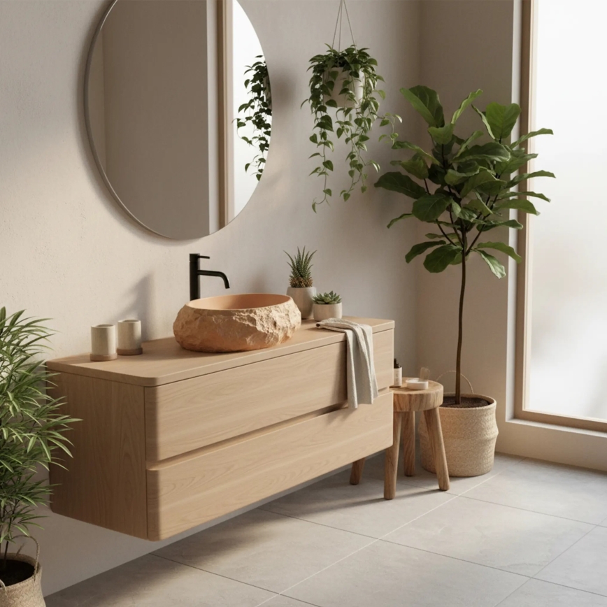 REA-U7348 - Vasque à poser MIKA 38x50 cm orange/beige/effet pierre