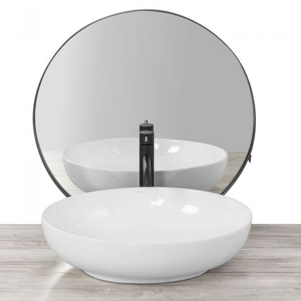 REA-U8198 - Vasque à poser CAROLA SLIM 39x51,5 cm céramique/blanc brillant