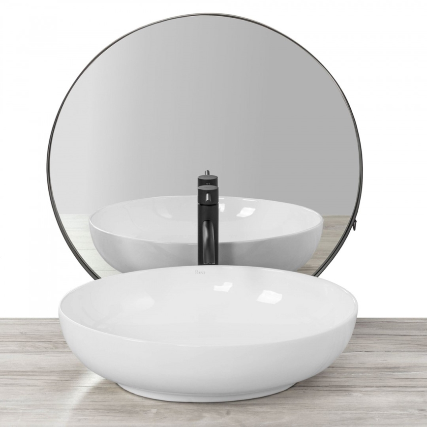 REA-U8198 - Vasque à poser CAROLA SLIM 39x51,5 cm céramique/blanc brillant