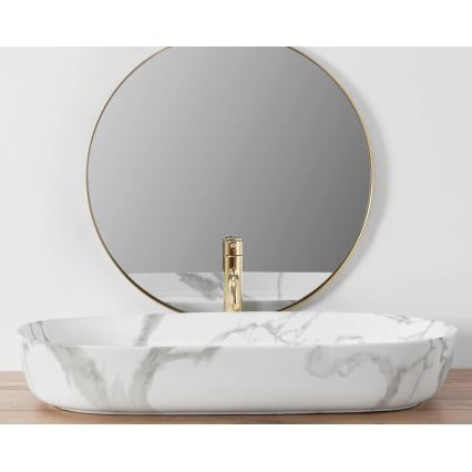 REA-U8403 - Lavabo à poser CLEO 41x81 cm céramique/décor marbre