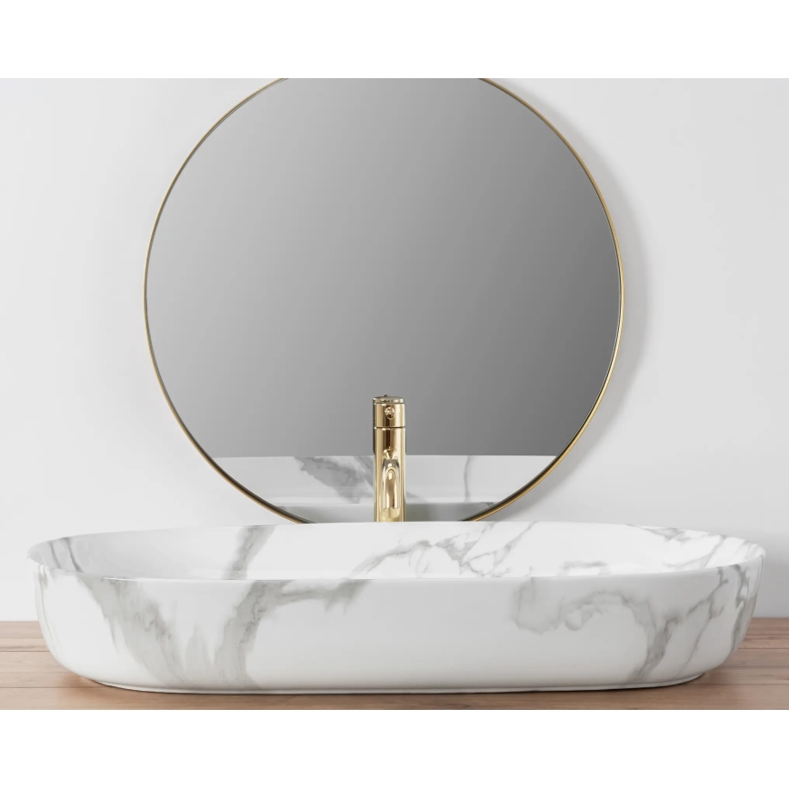 REA-U8403 - Lavabo à poser CLEO 41x81 cm céramique/décor marbre