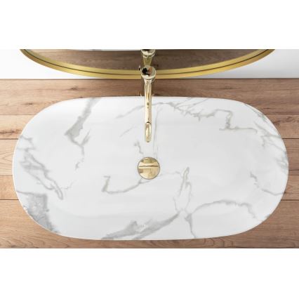 REA-U8403 - Lavabo à poser CLEO 41x81 cm céramique/décor marbre