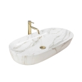 REA-U8404 - Vasque à poser CLEO 41x81 cm céramique/blanc/décor effet marbre