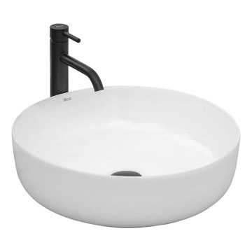 REA-U8493 - Lavabo à poser ELMA Ø 45 cm, céramique / blanc brillant