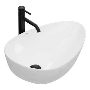 REA-U8536 - Lavabo à poser sur plan GRETA 39x56 cm céramique/blanc brillant