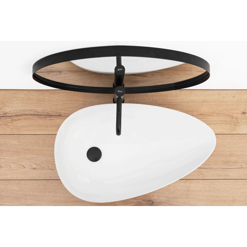 REA-U8537 - Vasque à poser GRETA 40x65,5 cm céramique/blanc brillant