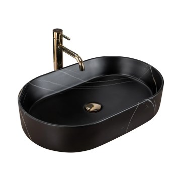 REA-U8565 - Lavabo à poser NADIA 38,5x61 cm céramique/noir mat