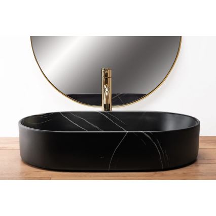 REA-U8565 - Lavabo à poser NADIA 38,5x61 cm céramique/noir mat