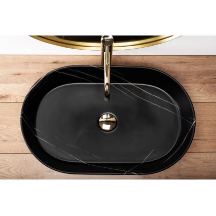 REA-U8565 - Lavabo à poser NADIA 38,5x61 cm céramique/noir mat
