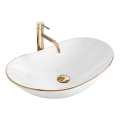 REA-U8570 - Lavabo à poser ROYAL 36x62 cm céramique/blanc brillant/doré