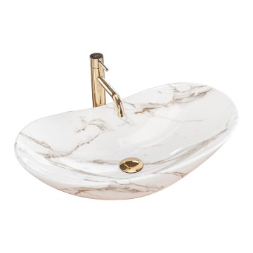 REA-U8597 - Vasque à poser ROYAL 36 x 62 cm, céramique / décor marbre