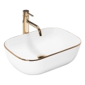REA-U8736 - Lavabo à poser BELINDA 33,5 x 46,5 cm céramique/blanc/doré