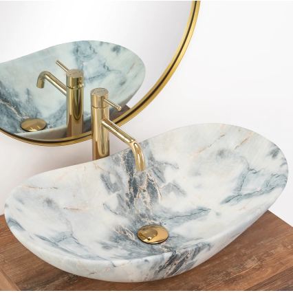 REA-U8742 - Lavabo à poser sur plan ROYAL 36x60,5 cm céramique/blanc/effet pierre